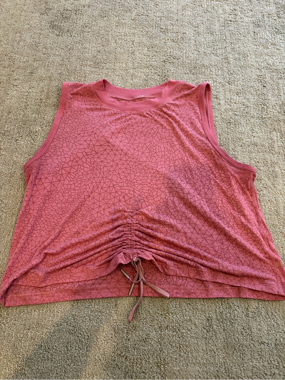 Women’s Pink Sleeveless Drawstring Tank Top